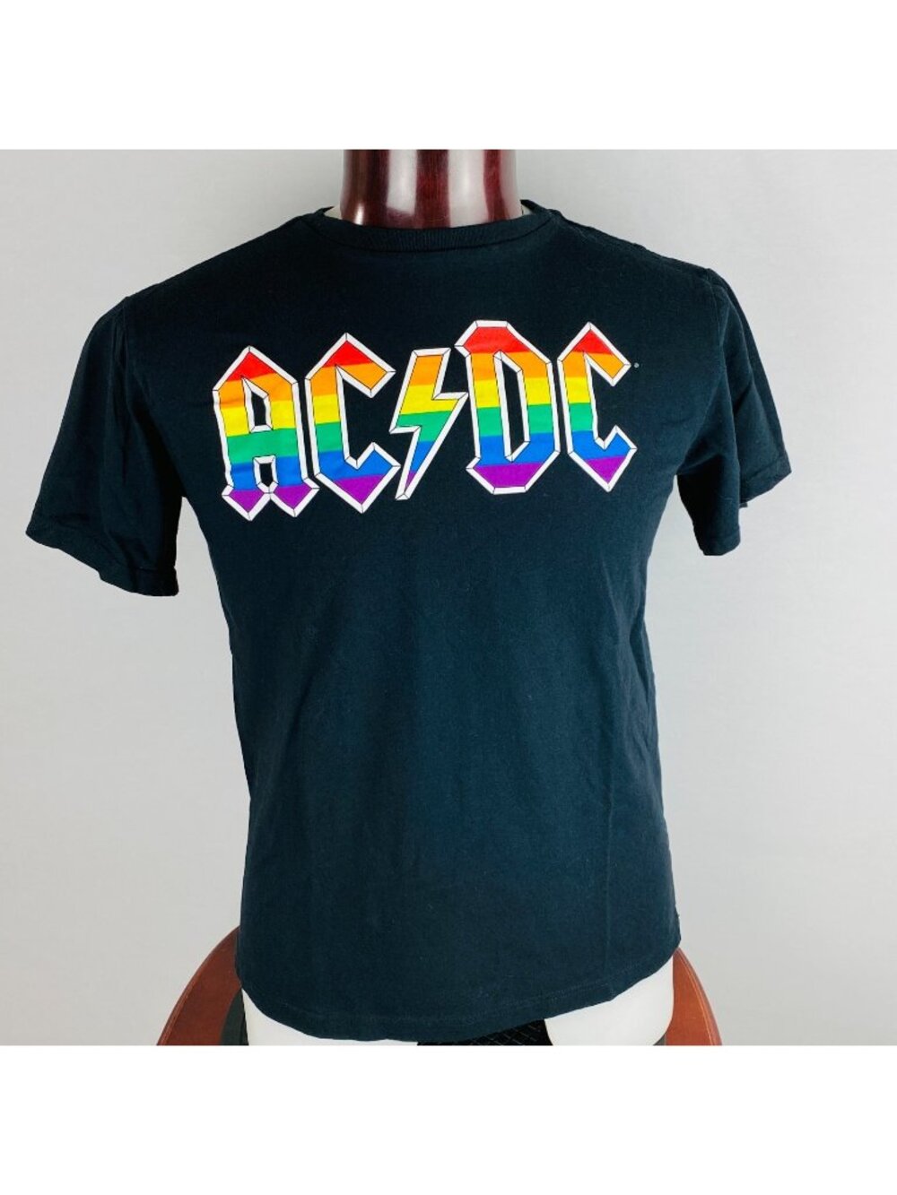 AC/DC ACDC AC-DC Colorful Mens T-ShirtL ogo Rock  Heavy Metal Music Band L